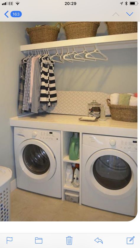 Diy Laundry Room Makeover, Laundry Room Decorating, Laundry Makeover, Laundry Room Storage Shelves, Small Laundry Room Makeover, Small Laundry Room Organization, Room Storage Diy, Farmhouse Laundry Room, Modern Laundry Rooms