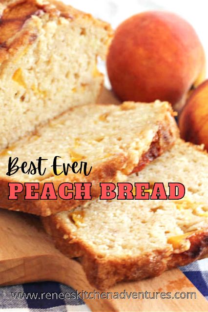 Peach Bread Machine Recipes, Fresh Peach Cookies, What To Make With Canned Peaches, Easy Peach Bread, Peach Bread Recipe, Can Peaches Recipes, Peach Quick Bread, Peaches Recipes, Tea Breads