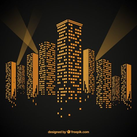 Illuminated buildings Free Vector | Free Vector #Freepik #freevector #freecity #freebuilding #freelights #freebuildings Fourth Of July Crafts For Kids, غلاف الكتاب, Building Icon, Black Paper Drawing, Real Estate Logo, 3d Laser, Building Exterior, City Design, City Buildings