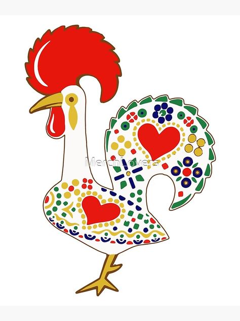 Portuguese Rooster, Rooster Images, Rooster Tattoo, Rooster Design, Good Luck Symbols, Rooster Art, Lucky Symbols, Spiritual Tattoos, Polka Dot Pattern