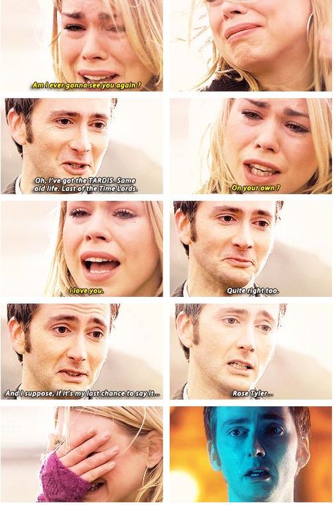 Rose and the Doctor (ten).  Saying goodbye. (Gif).---Lay down, try not to cry, CRY ALOT!!!! Doctor Who Meme, Rose And The Doctor, Try Not To Cry, Rare Historical Photos, 10th Doctor, Rose Tyler, Tenth Doctor, Wibbly Wobbly Timey Wimey Stuff, Torchwood