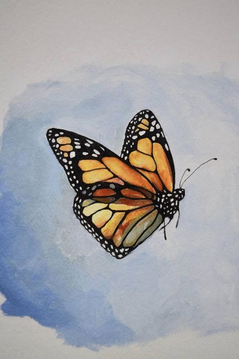 Minimalist Illustration of a Monarch Butterfly in flight. ..................................................................................... This is a high-quality print of my original watercolor illustration Made with the highest quality materials. Printed on archival quality Flying Butterfly Painting, Flying Monarch Butterfly, Monarch Butterfly Watercolor, Butterfly In Flight, Butterfly Flying, Retro Butterfly, Butterfly Art Painting, Minimalist Illustration, Butterfly Clip Art