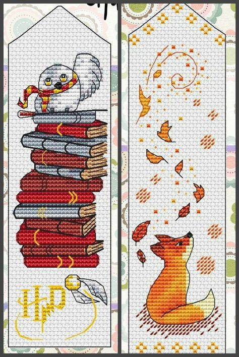 Harry Potter Cross Stitch Pattern, Bookmark Cross Stitch Pattern, Bookmark Cross Stitch, Nursery Cross Stitch, Nature Cross Stitch, Cross Stitch Books, Pola Kristik, Disney Cross Stitch, Cross Stitch Bookmarks