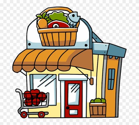 Supermarket Cartoon, Png Pic, Community Places, Shop Small Quotes, Chinese Language Learning, Online Shop Design, Shop House Plans, Interior Display, Shop Window Design