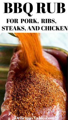 Dry Rub For Pork, Rub For Pork Ribs, Rub For Chicken, Homemade Grill, Rib Rub Recipe, Bbq Rub Recipe, Dry Rub For Chicken, Steak Rub, Homemade Rubs