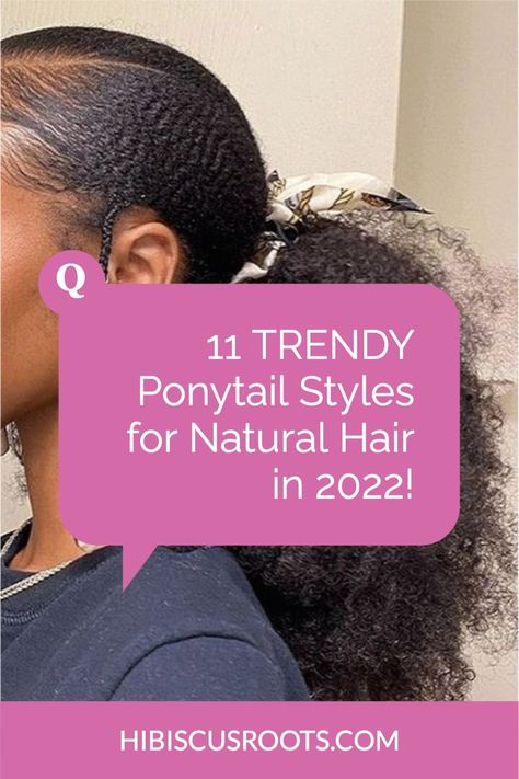 Check out 11 of the trendiest, easiest natural hair ponytail styles for 2022! Never lack hairstyle inspiration again and bookmark this post! Trending Hair Styles For Women 2022, Natural Afro Ponytail Hairstyles, Pony Styles For Natural Hair, How To Style Natural Hair Ponytail, 4c Hair Ponytail Extension, Ponytail Hairstyle Natural Hair, Braiding Hair Ponytail Styles, Natural Hair Ponytail Styles For Wedding, 4c Ponytail Hairstyles Extension