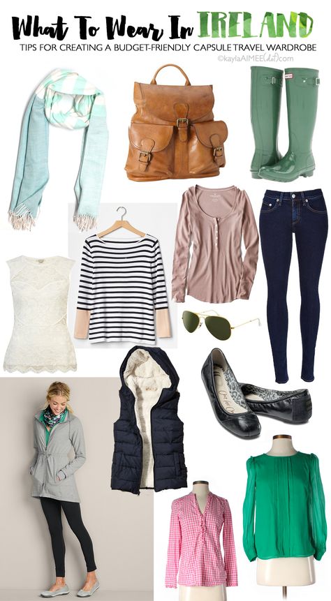 What To Wear In Ireland: Packing For Ireland In The Spring! - Here is what I wore in Ireland + tips for creating a budget-friendly capsule travel wardrobe! Packing For Ireland, What To Wear In Ireland, Ireland In March, Restaurants In Paris, Mode Glamour, Packing Clothes, Travel Capsule Wardrobe, Ireland Vacation, Spring Capsule Wardrobe