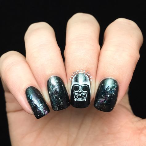 Darth Vader Galaxy Nail Art – Polished Inka Disney Pedicure Ideas, Disney Pedicure, Star Wars Nails, Shellac Pedicure, Nails May, Galaxy Nail Art, Diy Pedicure, Pedicure Ideas, Pedicure Colors