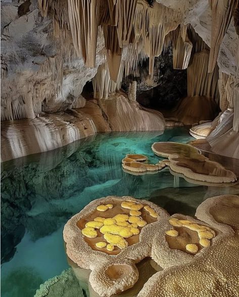 Lechuguilla Cave, Carlsbad Caverns National Park, New Mexico.  Photo credit:  US Hiking Place Facebook page. Carlsbad Caverns New Mexico, Carlsbad Caverns National Park, Carlsbad Caverns, Winter Road, Google Lens, High Fantasy, Fantasy Landscape, Travel Bucket List, Facebook Page