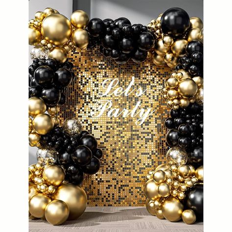 Elbette, işte o ürüne uygun bir açıklama: 🎈✨ Elevate your celebrations with our stunning 121-piece Black and Gold Balloons Garland Arch Kit! Perfect for adding a touch of elegance and glamour to any event, this kit includes an array of balloons in sophisticated black and shimmering gold hues. Key Features: 🌟 Elegant Color Palette: The combination of classic black and metallic gold balloons brings a sense of sophistication and luxury to your decorations. Create a chic and glamorous atmosphere for birthdays, weddings, or any special occasion. ✨ Comprehensive Balloon Garland Kit: With 121 balloons in various sizes (5/10/12/18 inches), including eye-catching metallic gold confetti balloons, this kit offers versatility for crafting an impressive balloon arch. Mix and match sizes and textures Black And Gold Party Decorations, Black And Gold Party, Black Party Decorations, Gold Bachelorette Party, Black And Gold Theme, Black And Gold Balloons, Gold Party Decorations, Gold Confetti Balloons, Halloween Balloons