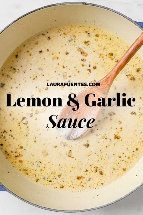 This creamy lemon garlic sauce is perfect for pasta, chicken, and more! An easy recipe with tons of flavors! Lemon Butter Sauce For Pasta, Quick Cream Sauce For Pasta, Pasta Sauces Creamy, Lemon Sauce For Pasta, Garlic Pasta Sauce Recipe, Garlic Butter Pasta Sauce, Lemon Alfredo Sauce, Lemon Butter Sauce Pasta, Creamy Lemon Garlic Sauce