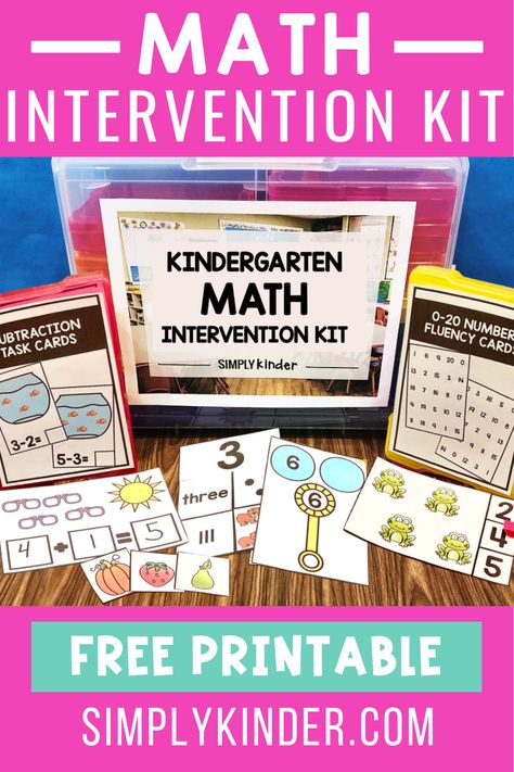 Learn more about Simply Kinder's Math Intervention Kit, how to use it in your Kindergarten classroom, and grab a FREE printable activity to try out! Math Intervention Kindergarten, Math Intervention Activities, Lesson Plan Ideas, Number Puzzle, Free Printable Activities, Math Intervention, Small Group Instruction, Classroom Behavior, Math Curriculum