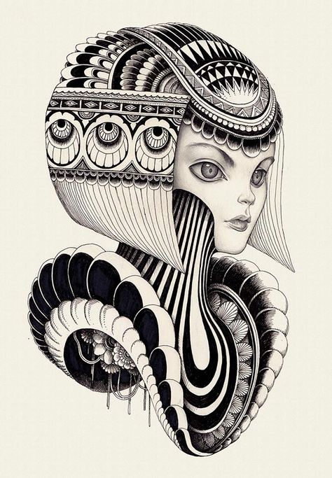 The Union of Pencil & Pen to Create Surreal Illustrations | Creative Gaga Doodle Art For Beginners, Boho Art Drawings, Art For Beginners, Pen Art Drawings, Sharpie Art, Unique Drawings, Zentangle Drawings, Indian Art Paintings, Mandala Design Art