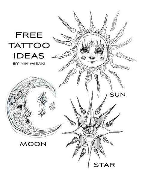 Free Tattoo Ideas, Magic Runes, Funky Tattoos, Sun And Moon Tattoo, Cute Little Tattoos, Tattoo Style Drawings, Tattoo Design Book, Sun Tattoo, Free Tattoo