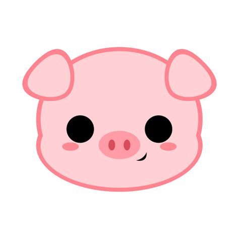 Cute Pig - Pig - T-Shirt | TeePublic Pig Face Drawing, Pig Drawing, Art Activities For Toddlers, Animal Cupcakes, Kawaii Faces, Wallpaper Iphone Neon, Cute Pig, Tape Art, Cute Food Drawings