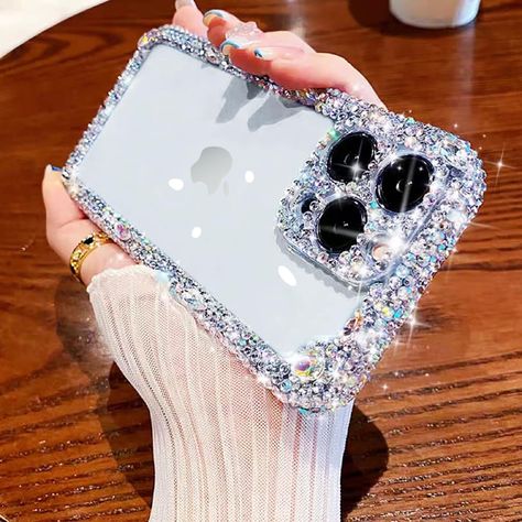 PRICES MAY VARY. DIAMONDS DURABLE: Sparkling rhinestones are crafted by trained artisans. each diamond is very strong, so you don't have to worry about falling off every day.This phone case only compatible with iPhone 13 Pro 6.1 inch . Support wireless charging. CUTE AND CHIC DESIGN: Sparkling rhinestones surround the back of the case and around the camera. Unique and cute design style makes your phone unique and makes your iPhone more stylish and luxurious. OVERALL PROTECTION: The back is made Glitter Phone Case, Clear Case, Phone Case, Sparkle, Glitter, Iphone, Design