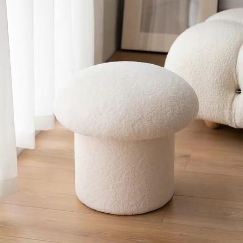 PRICES MAY VARY. Unmatched Plushness: Experience unsurpassed comfort with our Plush Comfort Ottoman. Its premium plush filling provides a heavenly softness that will have you melting into relaxation with every use. Stylish Mushroom Design: Elevate your living space with the modern design of our Mushroom Foot Rest. Its unique mushroom shape adds a touch of sophistication and whimsy to any room. Reliable Durability: Crafted with high-quality materials, our ottoman is built to last. The sturdy fram Mushroom Ottoman, Mushroom Stool, Makeup Stool, Dressing Stool, Velvet Stool, Small Stool, Round Stool, Low Stool, Ottoman Stool