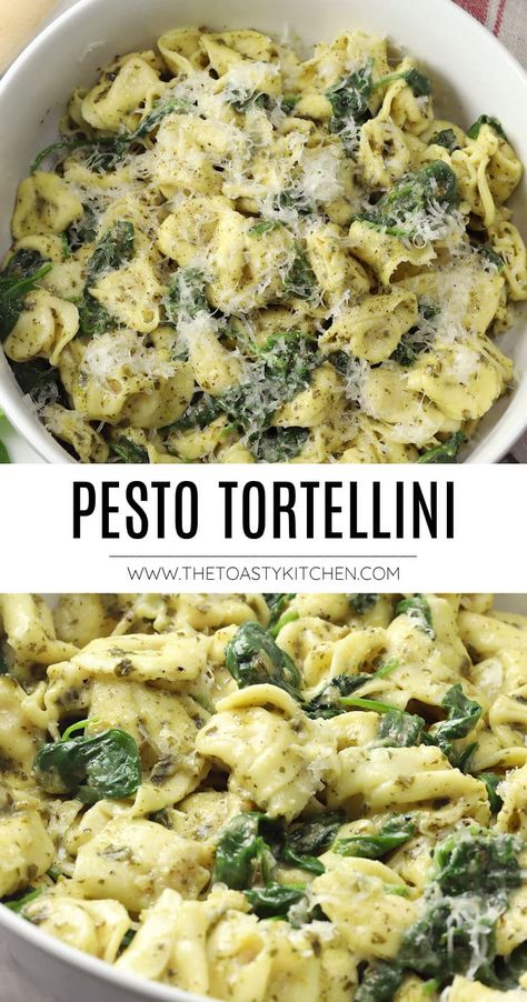 Low Calorie Yummy Meals, Wellness Girly, Pesto Tortellini, Pesto Pasta Recipes, Tortellini Recipes, Pasta Dinners, Pasta Dinner Recipes, Cheese Tortellini, Ground Beef Recipes For Dinner