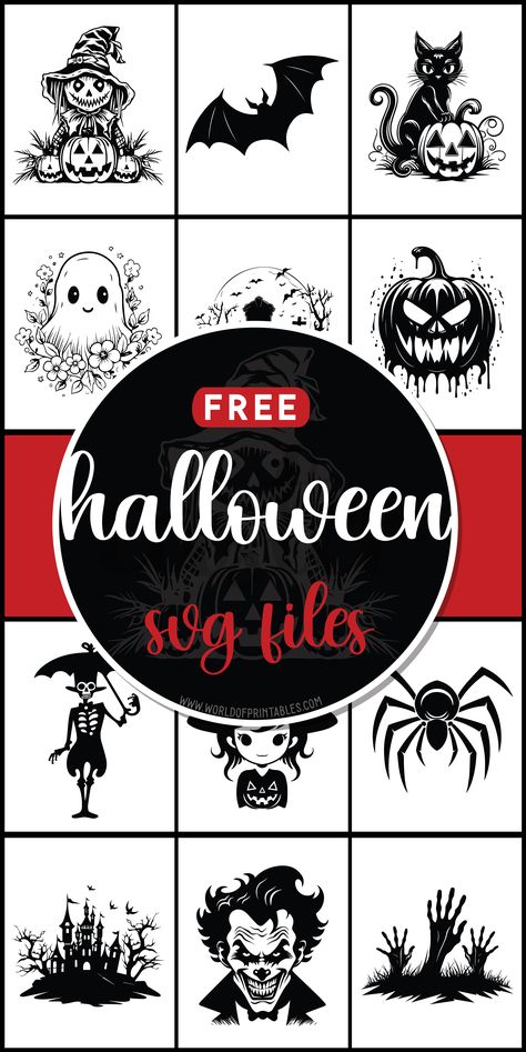 Spook up your crafts with free Halloween SVG files! Dive into a cauldron of eerie designs perfect for adding a ghoulishly delightful touch to your projects. 🎃👻 Free Svg Files For Cricut Halloween, Cricut Joy Halloween Projects, Cricket Halloween Projects, Laser Engraving Svg Files Free, Halloween Sillouette Art Free, Stencil Svg Free, Free Halloween Svg Files For Cricut, Circut Designs Free, Halloween Vinyl Ideas