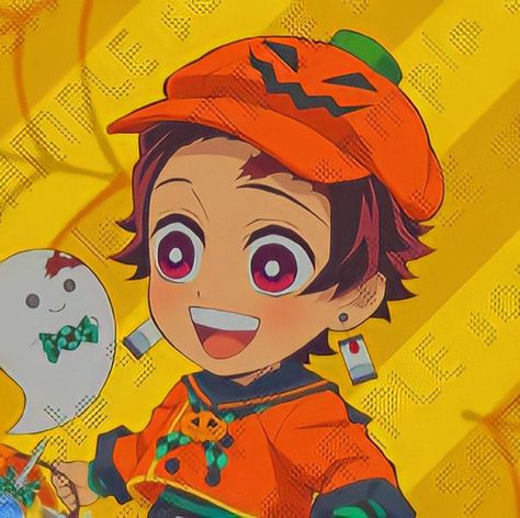 Demon Slayer Halloween Pfp, Chibi Matching Pfp, Demon Slayer Halloween Icons, Demon Slayer Halloween, Kny Halloween, Matching Halloween Pfp, Halloween Pfps, Icon Halloween, Halloween Icon