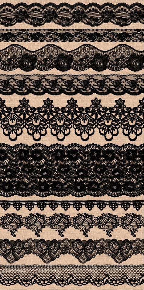 Lace Clipart, Clip Art Wedding, Lace Background, Clipart Vintage, Black Seamless, Wedding Clipart, Wedding Lace, Clip Art Borders, Themed Crafts