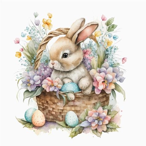 Nursery Room Art, Easter Invitations, Diy Ostern, Easter Prints, Spring Clipart, Bunny Basket, Easter Clipart, Cute Easter Bunny, Easter Printables