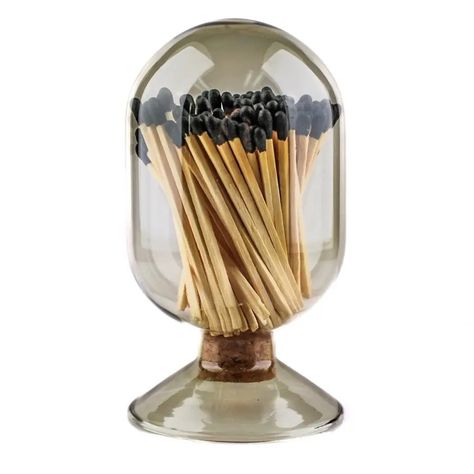 Gray Matches Cloche | Unique Gift Set | Matches Included! - Faire Match Cloche, Helix Shape, Ilve Range, Decorative Matches, Match Striker, Candles In Fireplace, Match Holder, Fisher Paykel, Product Must Haves