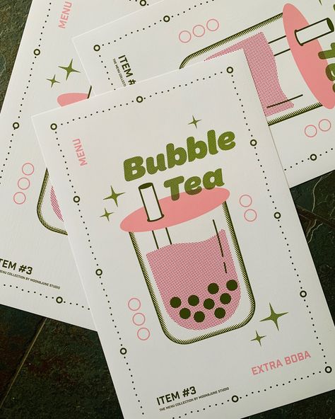 This one was so fun to create. The color scheme makes me think of watermelon. I do love a good boba drink. Here are some places I love that has great boba (and all AAPI-owned): - Cube Tea Studio - @corner17 - @foundrybakery - @honeybeesbg - @bo.coboba #bobatea #boba #bubbletea #illustrationartists #aapidesigners #aapiartists #aapiowned Bubble Effect Illustrator, Boba Graphic Design, Boba Tea Branding, Boba Template, Boba Branding, Boba Ideas, Tea Moodboard, Boba Party, Bubble Tea Menu