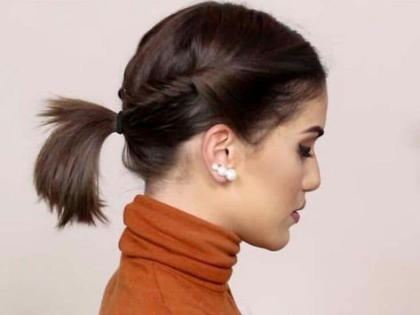 Fast Hairstyles For Short Hair, Short Hair Ponytail, 5 Minute Hairstyles, Short Hairdos, Hair Kids, Fast Hairstyles, Hairdos For Short Hair, Peinados Fáciles Para Cabello Corto, Work Hairstyles