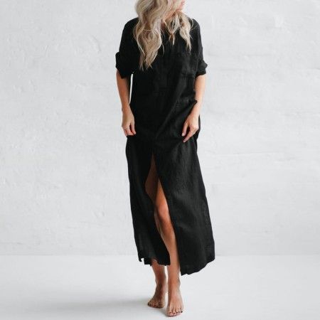 Seaside Tones Maxi Shirt Dress Black Black Linen Shirt, Shirt Maxi Dress, White Linen Shirt, Loose Maxi Dress, Maxi Shirts, Linen Shirt Dress, Maxi Shirt Dress, Shirt Dress Casual, Long Shirt Dress