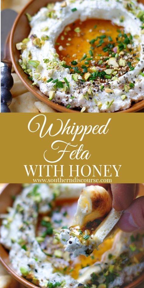 Whipped Feta With Honey, Feta With Honey, Whipped Feta Dip, Egg Benedict, Feta Dip, Whipped Feta, Läcker Mat, Holiday Appetizers, Deilig Mat