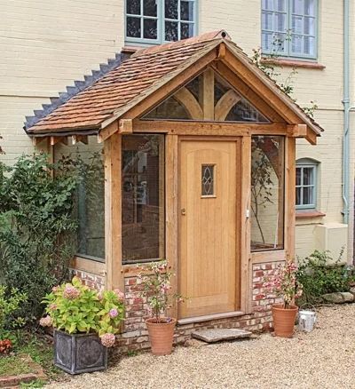 Bungalow Porch, Porch Extension, Sas Entree, Brick Porch, Glass Porch, Cottage Porch, House Front Porch, Porch Uk, Porch Doors