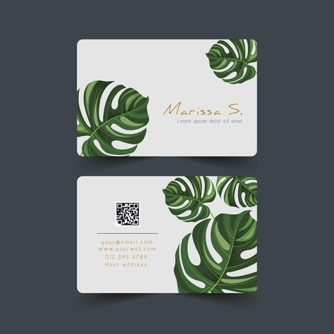 Plant Business Card Design, Nature Business Card, Minimal Visiting Card, Plant Business Card, Green Business Card, Logo Design Coffee, Business Card Icons, Natural Motifs, Elegant Business Cards Design