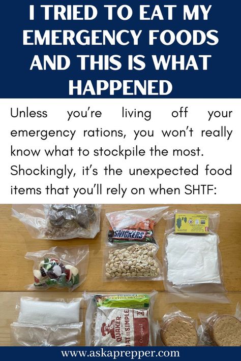 Unless you’re living off your emergency rations, you won’t really know what to stockpile the most. Shockingly, it’s the unexpected food items that you’ll rely on when SHTF: Survival Canned Food, Food Rations Survival, Emergency Preparedness Fair Ideas, Best Emergency Food Survival Kits, Prepping Food Survival, Prepper Meals, Ww3 Prepping, Shtf Recipes, Emergency Meals