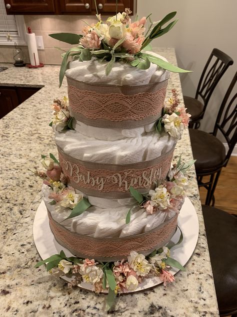 Floral Diaper Cake, Wildflower Diaper Cake, Baby In Bloom Diaper Cake, Boho Diaper Cake Girl, How To Make A Diaper Cake, Fairy Diaper Cake, Flower Diaper Cake, Hippie Baby Shower, Diaper Centerpiece