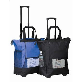 Perfect for back to school, love that it looks like a tote and on wheels for my long long walk into my classroom Rolling Tote Bag, Rolling Tote, Rolling Bag, Skate Wheels, Go Blue, Duffel Bags, Reusable Grocery Bags, Garden Tote, Shopping Tote