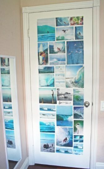 10 Bedroom Door Decoration Ideas For Your Dorm - Society19 Bedroom Door Decorations, Deco Surf, Zimmer Diy, Tumblr Bedroom, Surf Room, Room Vibes, Tumblr Rooms, Door Inspiration, Bedrooms Ideas