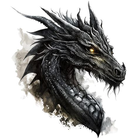 Black Dragon Tattoo, Dragon Drawing, Black Dragon, Dragon Design, Kat Von D, Dragon Art, Dragon Tattoo, Black Magic, Back Tattoo