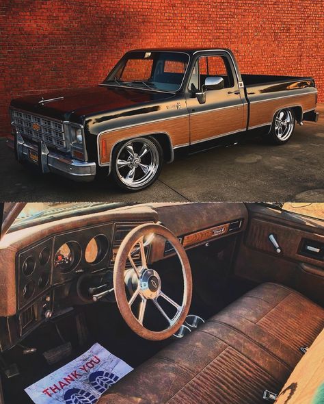 Squarebody Interior Ideas, Squarebody Chevy Interior, Square Body Interior, Squarebody Truck, Squarebody Chevy, Trucks Chevy, Two Tone Paint, 20 Wheels, Lowered Trucks