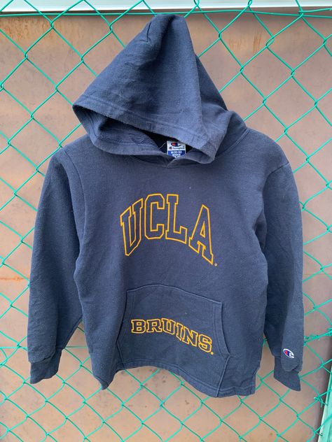 Excited to share this item from my #etsy shop: vintage 90s champion ucla bruins hoodie big logo jumper pullover Bookstore Inspiration, Letterman Sweaters, Varsity Hoodie, Airport Fits, Clothes Wishlist, Sporty Looks, Think Fast, Ucla Bruins, College Shirts