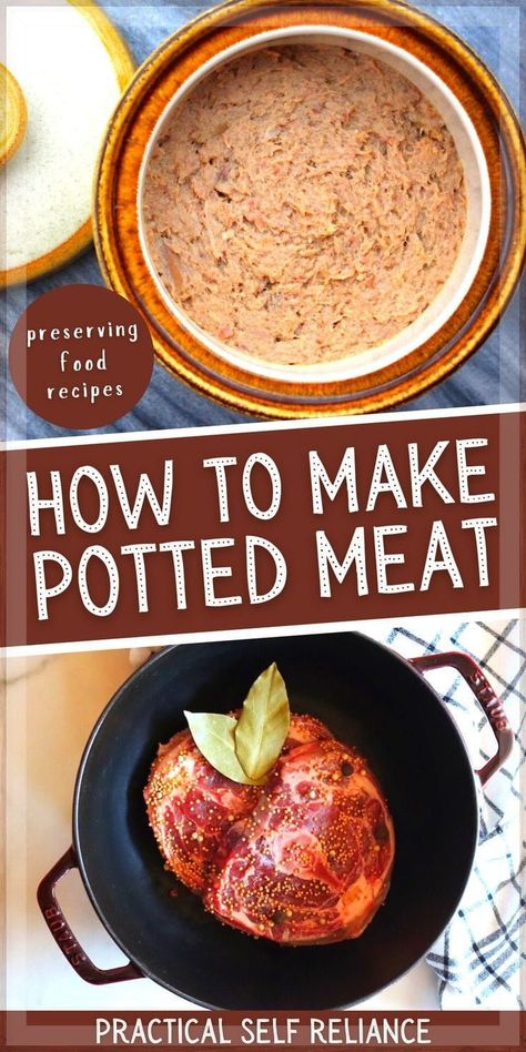 Potted Meat Recipes, Preppers Food Storage, Storing Food Long Term, Offal Recipes, Historical Food, Prepper Food, Low Acid Recipes, Emergency Food Storage, Canned Meat