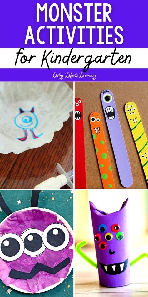 Monster Activities for Kindergarten Homeschool Halloween, Crafts For Kindergarten, Monster Activities, Monster Craft, Halloween Kindergarten, Monster Crafts, Homeschool Routine, Diy Pencil, Activities For Kindergarten