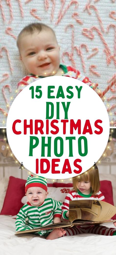 Take Your Own Christmas Card Photo, Easy Baby Christmas Pictures, Diy Christmas Shoot Kids, Diy Christmas Card Pictures Kids, Toddlers Christmas Pictures, Diy Holiday Pictures, Holiday Backdrop Photography, Diy Christmas Pictures Toddler, Easy Diy Christmas Photo Shoot