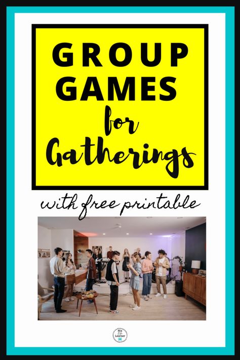 Add some fun to your next event with these group games for gatherings. You can find something for all ages. Family Games That Require Nothing, Party Games For Teams, Best Games For Large Groups, Small Group Games For Adults, Fun Small Group Games, Birthday Family Games, Games For Reunions, Fun Games To Play At A Family Reunion, Active Adult Party Games