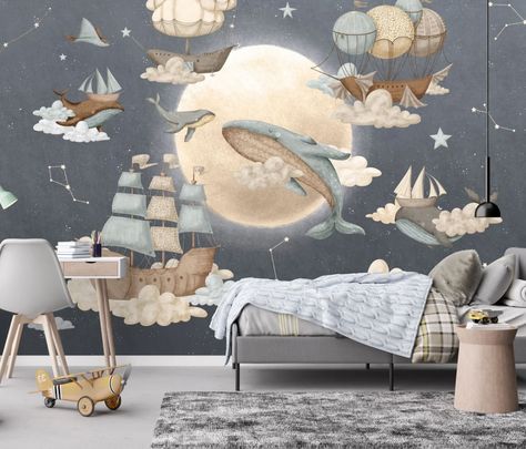 This Wallpaper item by Eudajmonia has 219 favorites from Etsy shoppers. Ships from Poland. Listed on Feb 26, 2023 Ship Nursery, Space Whale, Stars Nursery, Nursery Wall Murals, Boat Wall, Murals For Kids, Star Nursery, Kids Room Wallpaper, Balloon Wall