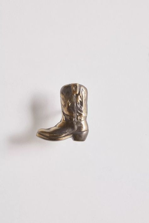 Cowboy Boot Wall Hook | Urban Outfitters Fun Wall Hooks, Cowboy Boot Decor, Western Aesthetic Home, Boys Cowboy Room, Cowboy Nursery Theme, Vintage Cowboy Nursery, Boot Wall, Cowboy Bedroom, Cowboy Home Decor