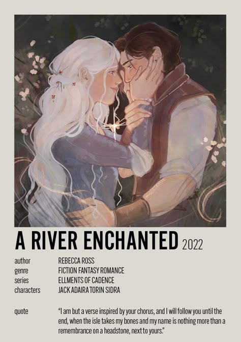 a river enchanted minimalist mini poster artwork: oliv_pit River Enchanted Book, Song Of The Forever Rains Fan Art, What The River Knows Aesthetic, Fantasy Books Fanart, A Fragile Enchantment Fanart, A Tempest Of Tea Fanart, A River Enchanted Fanart, Divine Rivals Tattoo, A River Enchanted Aesthetic