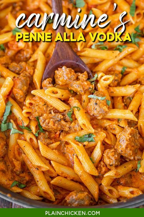 Vodka Spaghetti, Vodka Sauce Pasta Recipe, Vodka Penne Pasta, Pasta Italian Sausage, Penne Vodka Sauce, Sausage Penne Pasta, Sausage Penne, Pasta Alla Vodka, Vodka Sauce Recipe