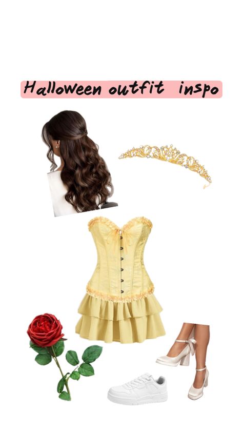 Princess Belle inspired Halloween costume Belle Beauty And The Beast Costume, Belle Disney Costume, Belle Costume Diy, Bell Halloween Costume, Belle Halloween Costume, Princess Belle Costume, Bell Costume, Belle Halloween, Bella Disney