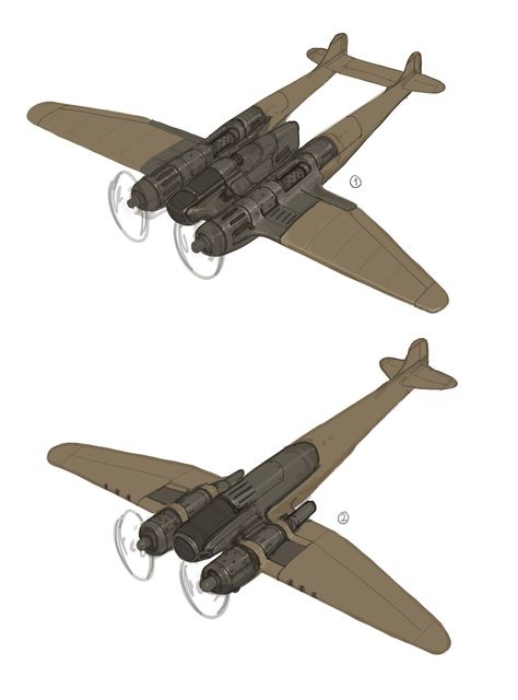 Ww2 looking planes, Julian Holm on ArtStation at https://www.artstation.com/artwork/aRmVXk Dieselpunk Vehicles, Steampunk Vehicle, Flying Vehicles, Military Drawings, Plane Design, Starship Design, Airplane Art, Iron Heart, Military Design